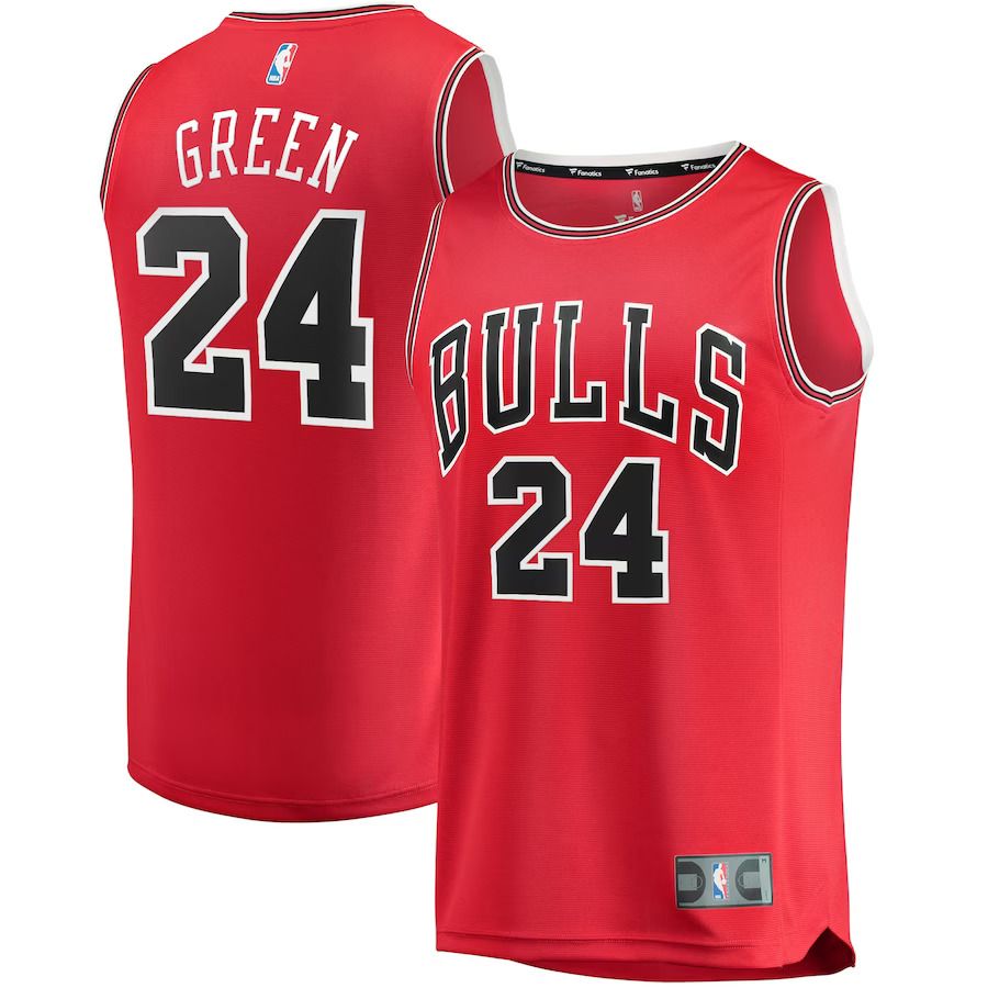 Men Chicago Bulls 24 Javonte Green Fanatics Branded Red Fast Break Replica NBA Jersey
